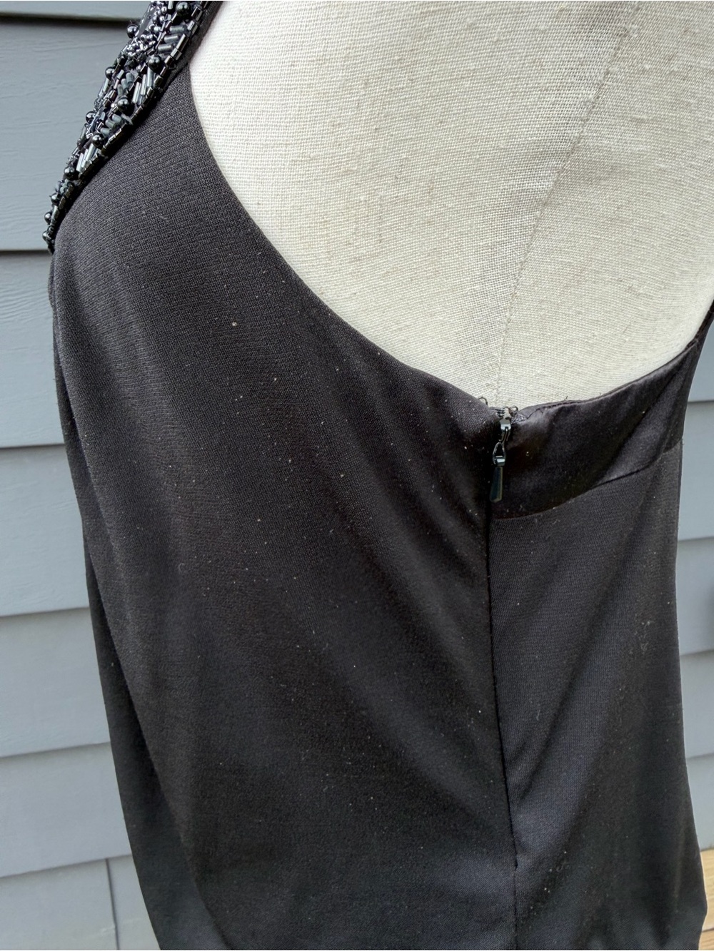 Studio W by SUE WONG Black Embellished Sleeveless open back drop waist Dress 4 - Picture 7 of 16